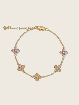 Multi-Mini Hydrangea Bracelet - Light Pink