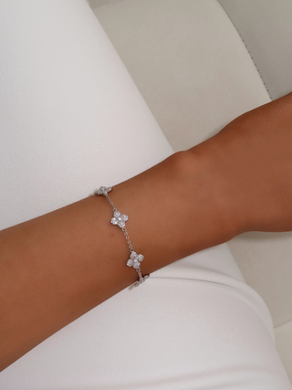 Multi-Mini Hydrangea Bracelet - Silver