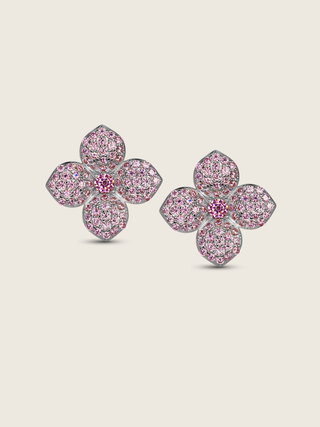 Hydrangea Stud Earrings - Light Pink