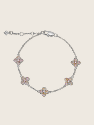 Multi-Mini Hydrangea Bracelet - Light Pink