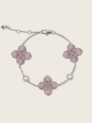 Hydrangea Pearl Bracelet - Light Pink