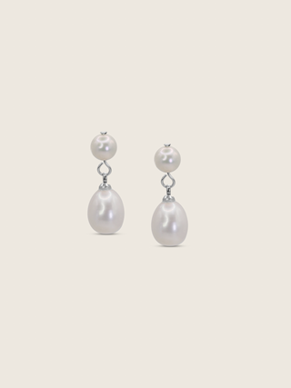 Blair Double-Pearl Drop Earrings