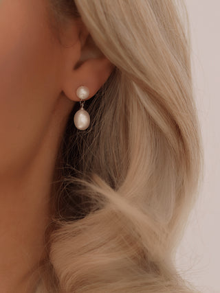 Blair Double-Pearl Drop Earrings